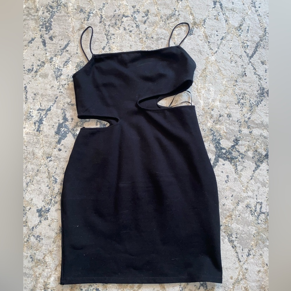 Zara black cutout bodycon dress